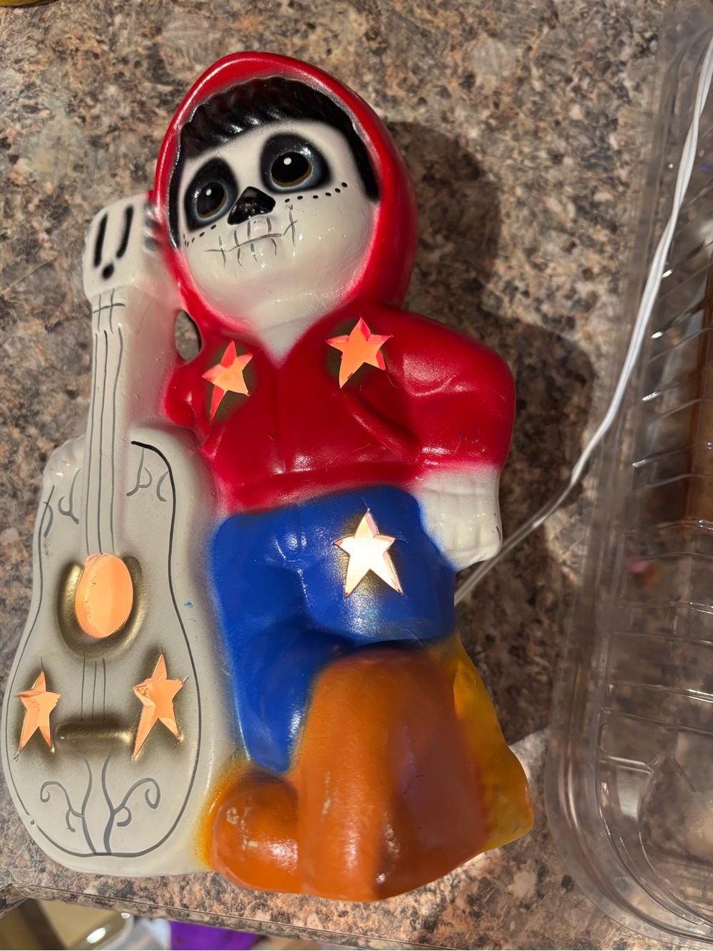 Handmade day of the dead skeleton light up figurine Disney Pixar Coco